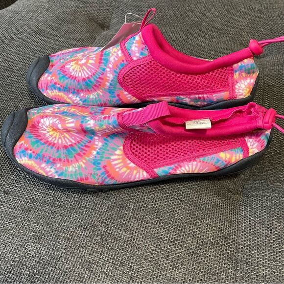NEW Lands End Water Shoes‎ Pink Tie-Dye Slip On Women's Size 8 Non Slip Pool NWT - Picture 2 of 6